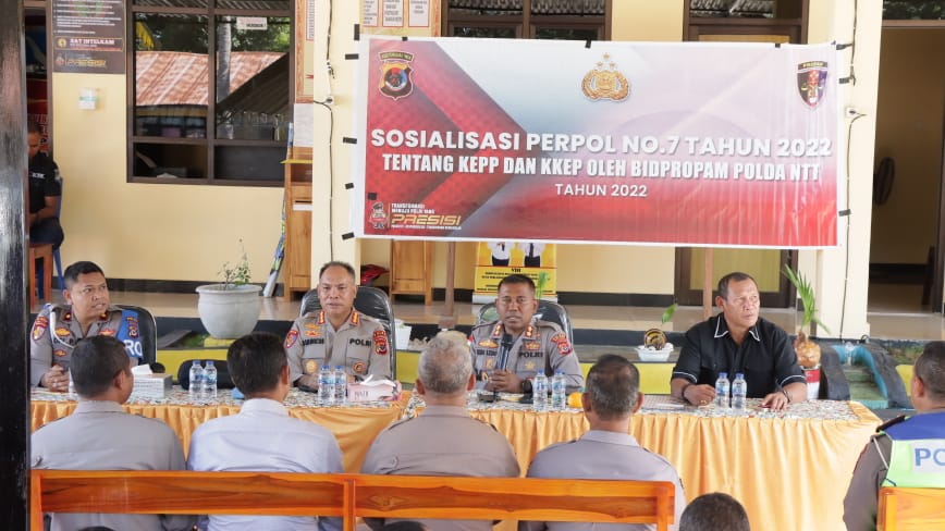 Meminimalisir Pelanggaran Kabid Propam Sosialisasi Perpol Nomor 7 Di Polres Malaka