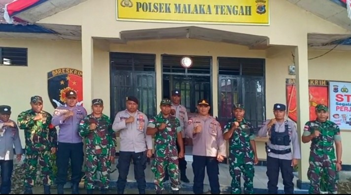 Polsek Malaka Tengah Bersama Koramil 1605/04 Betun Jalin Senergitas Gelar Apel Besama