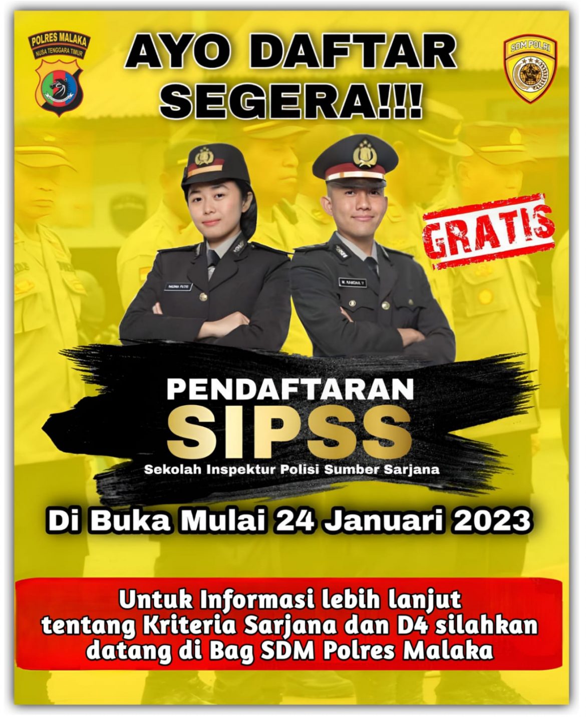 Polres Malaka Terima Sekolah Inspektur Polisi Sumber Sarjana T.A 2023