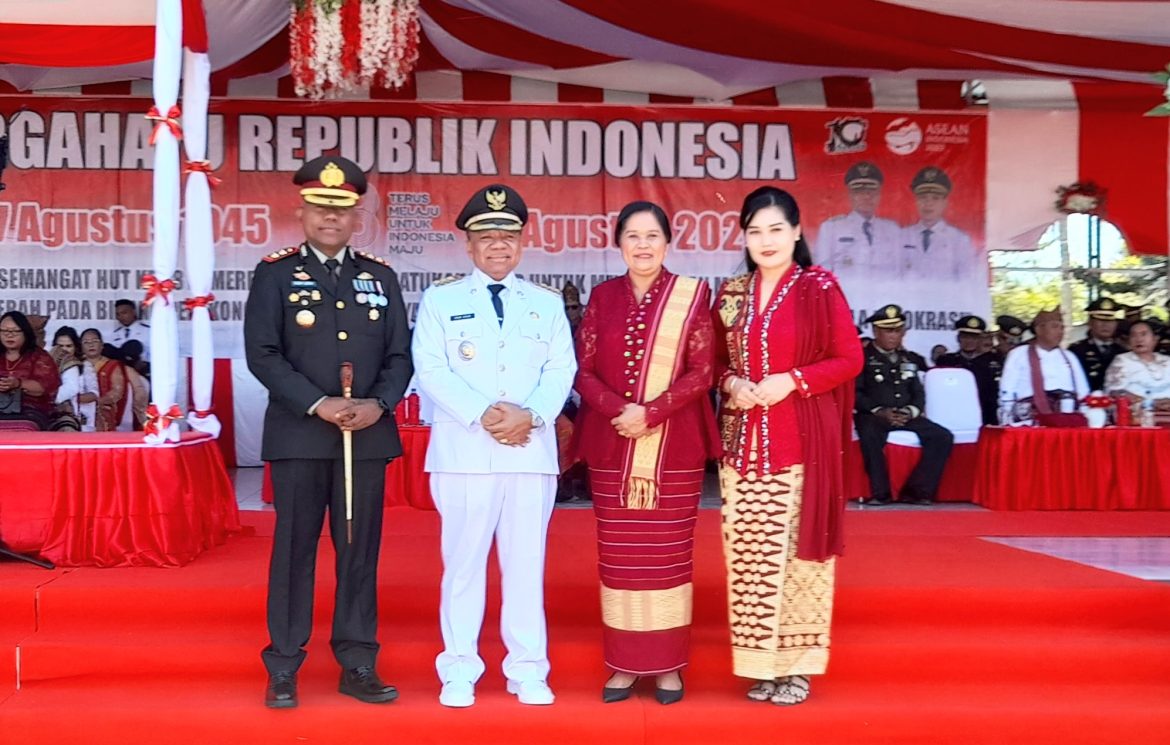 Penuh Hikmat Kapolres Malaka Hadiri Puncak Upacara HUT- RI Ke 78 