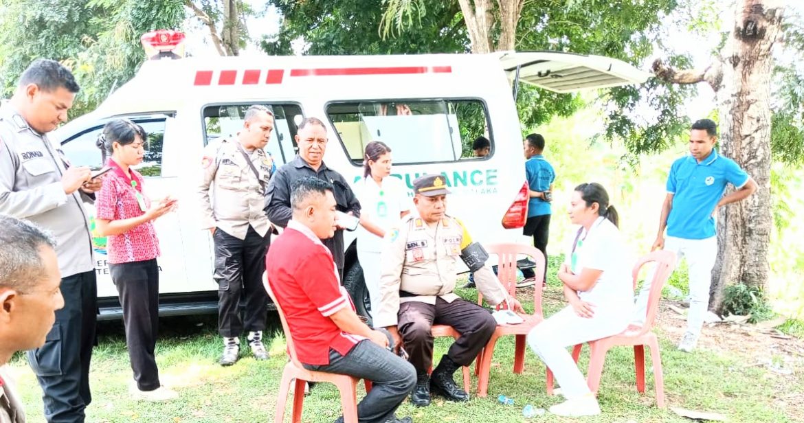 Antisipasi Menurunnya Performa Polres Malaka Kerjasama dengan Tim Kesehatan Pemeriksaan Anggota Pam dan Penyelenggara Pemilu 2024.