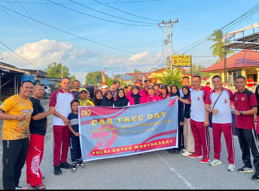 Polri Untuk Masyarakat: Polres Malaka Hadirkan Semangat Sehat dan Ramah Lingkungan Lewat Car Free Day Dalam Rangka HUT ke-79 Polri