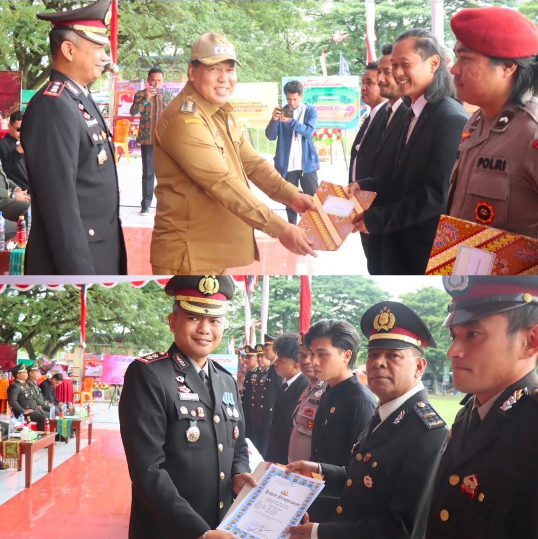 Kapolres Malaka dan Wakil Bupati Serahkan Penghargaan kepada Personel Berprestasi dalam Momentum Hari Bhayangkara ke-79
