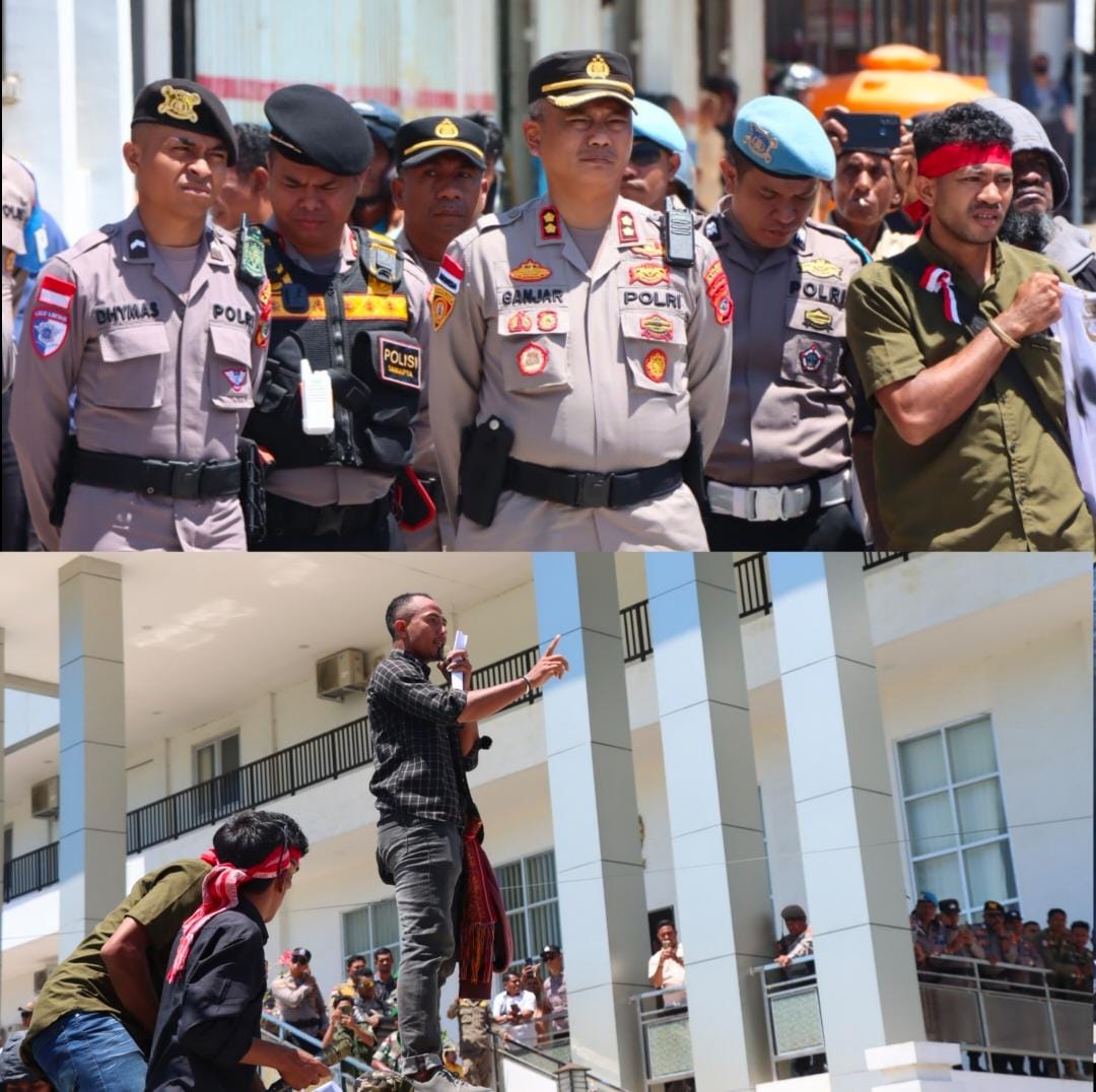 Kapolres Malaka Turun Langsung Kawal Aksi Damai, Bukti Polri Hadir untuk Rakyat