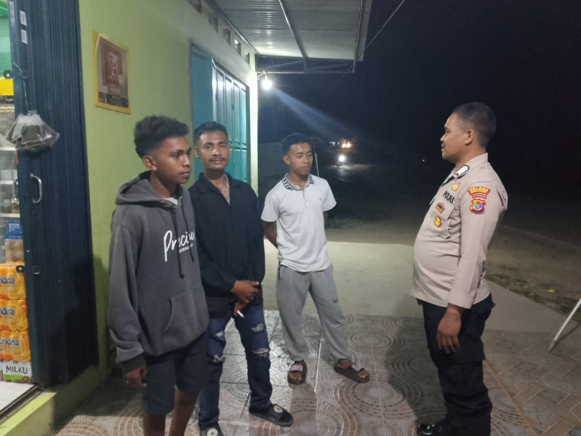 Polsek Laenmanen Gelar Patroli Dialogis, Tegaskan Komitmen Jaga Kamtibmas dan Cegah TPPO