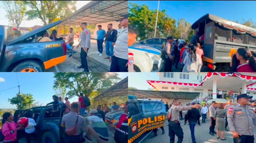 Polres Malaka Pastikan Keamanan Hingga Akhir, Massa Aksi Diantar Pulang dengan Kendaraan Dinas