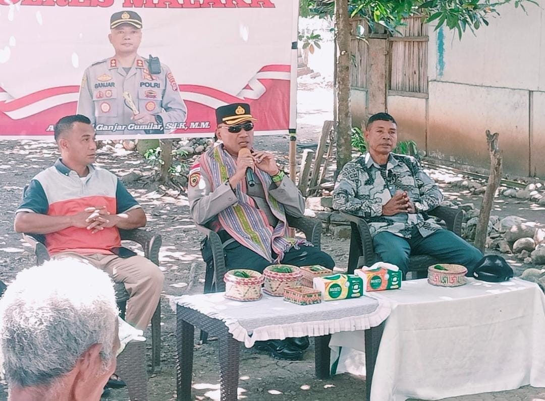 Polres Malaka Gelar Jumat Curhat di Desa Litamali, Warga Dukung Pembangunan Pos Kamling