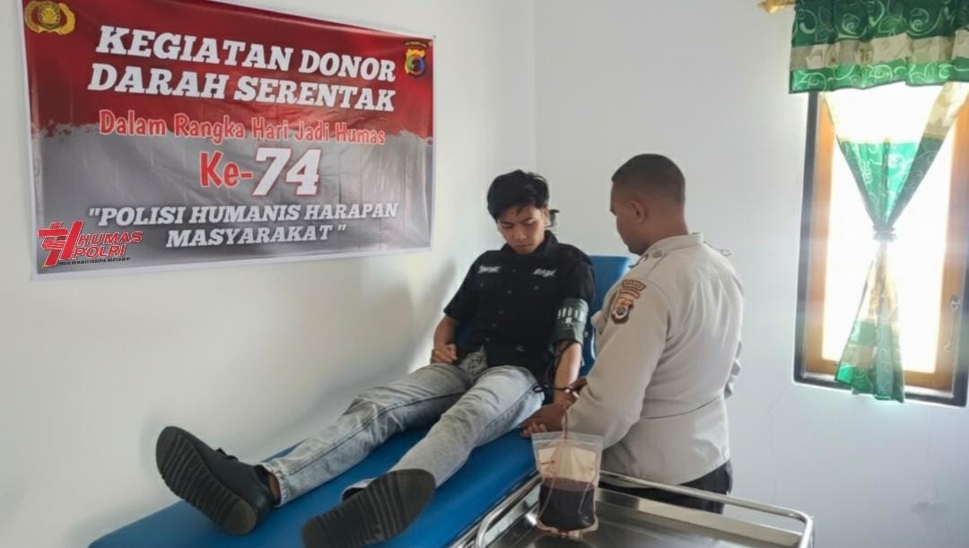Polres Malaka Gelar Donor Darah Serentak Peringati Hari Jadi Humas Polri ke-74