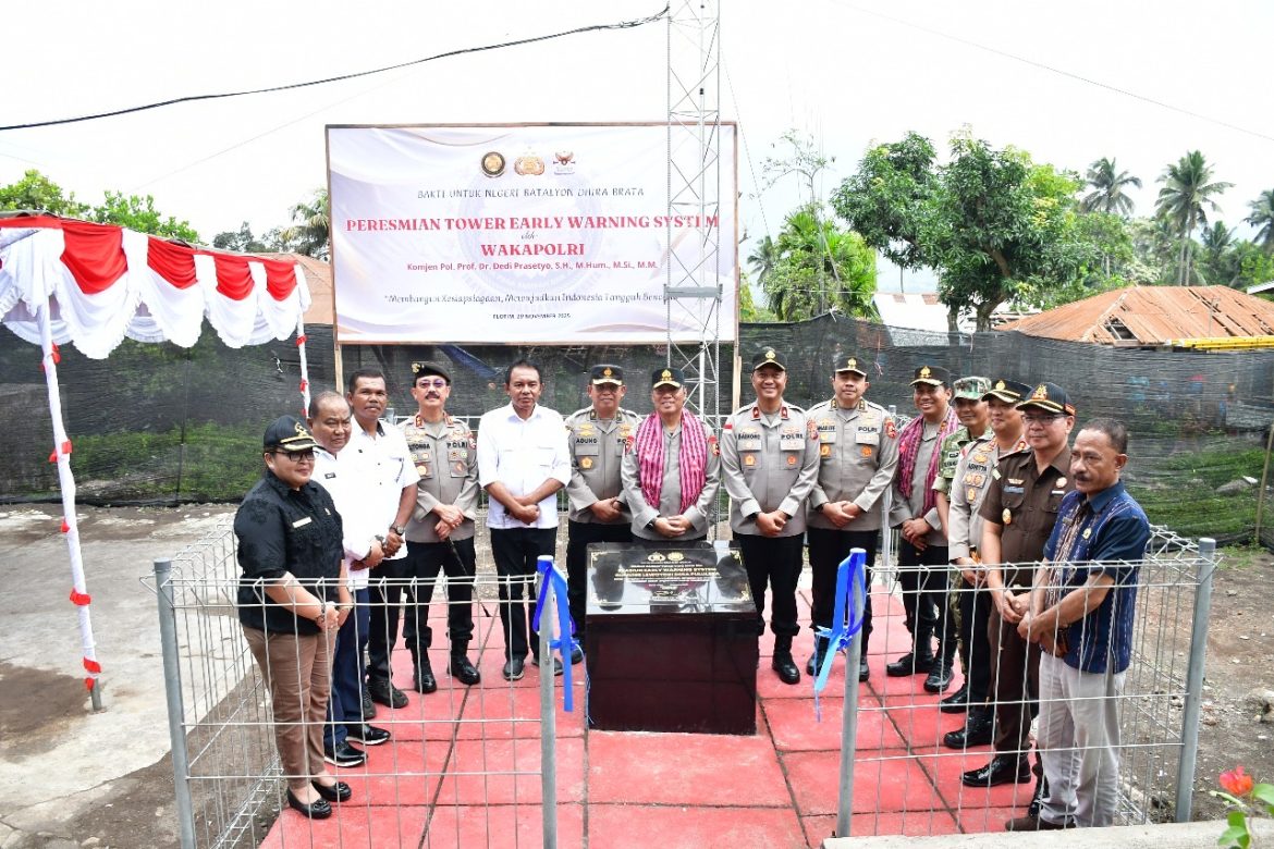Wakapolri Resmikan Sistem Peringatan Dini Gunung Lewotobi Laki-Laki di Flores Timur