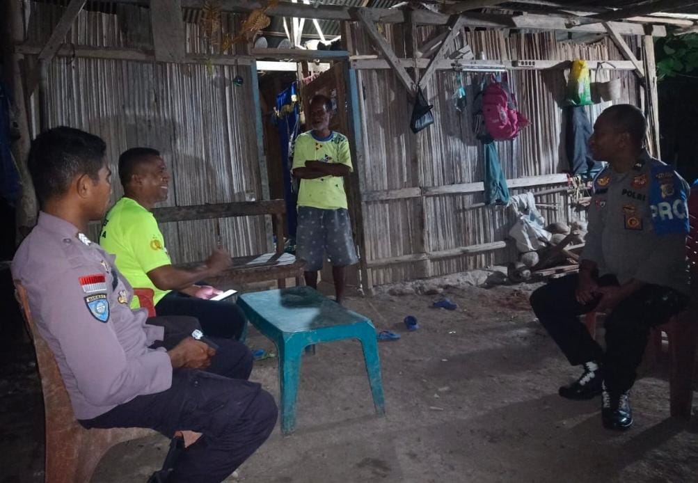 Wujudkan Lingkungan Aman, Polsek Malaka Timur Lakukan KRYD dan Sambang Warga