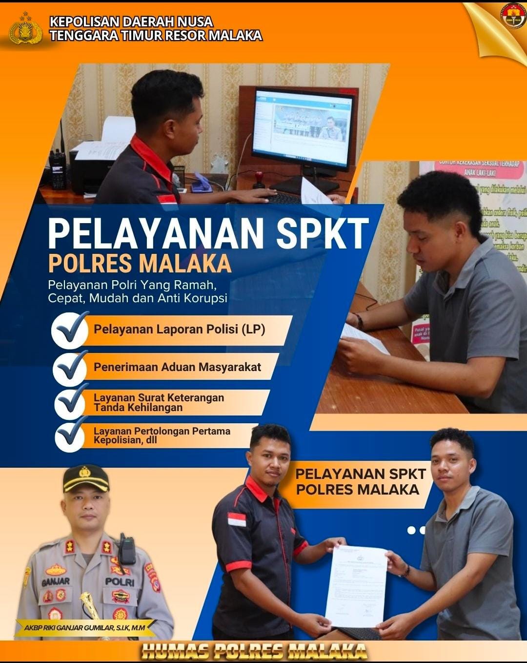 SPKT Polres Malaka Hadir dengan Pelayanan Cepat, Humanis dan Transparan