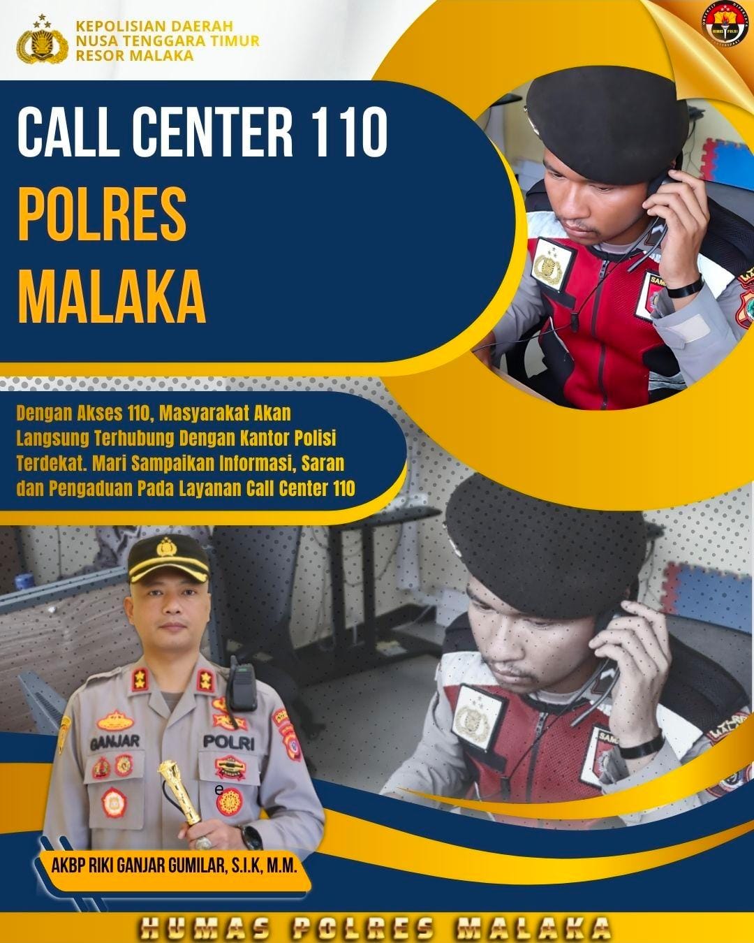 Polres Malaka siap layani masyarakat 24 jam melalui layanan Call Center 110