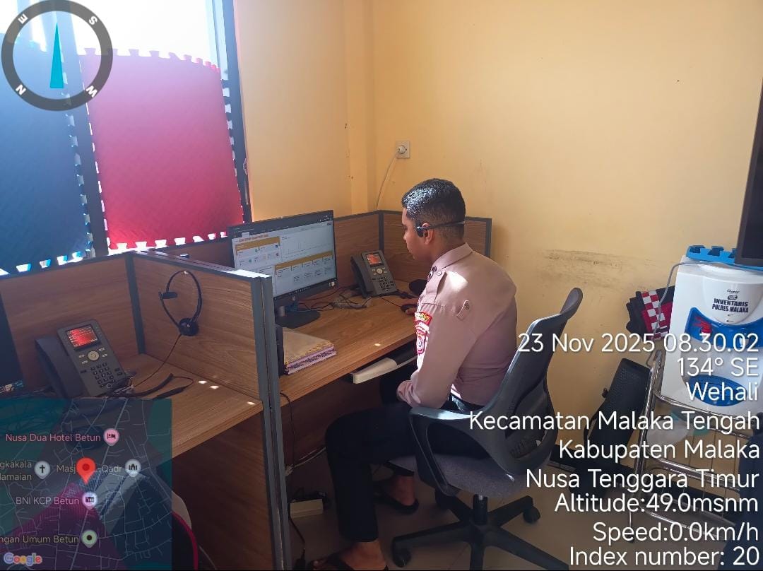 24 Jam Tanpa Gangguan, Call Center 110 Polres Malaka Jaga Kamtibmas Tetap Kondusif