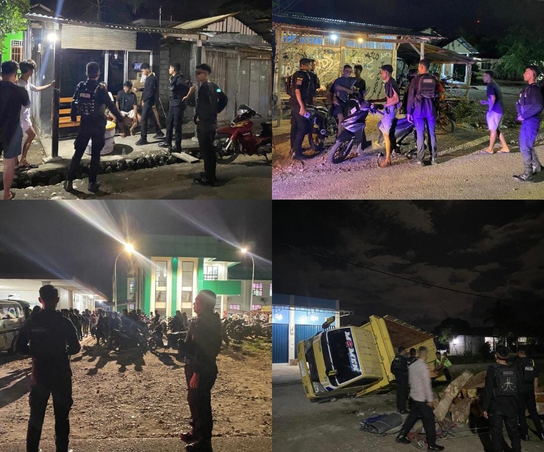 Patroli Presisi Samapta Polres Malaka Jaga Stabilitas Kamtibmas Hingga Pagi Hari