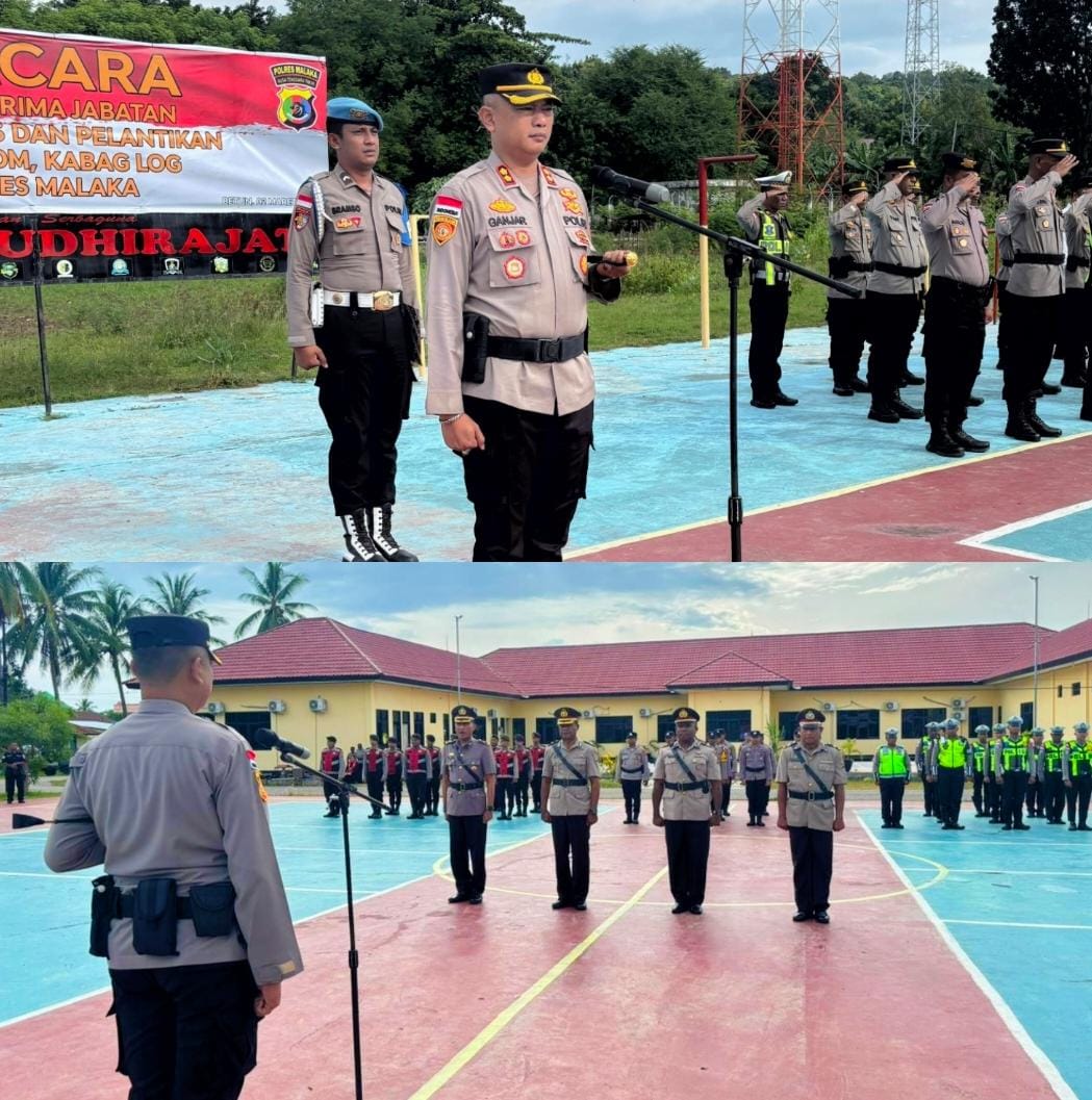 Kapolres Malaka Pimpin Sertijab Wakapolres dan Pelantikan Kabag SDM serta Kabag Log