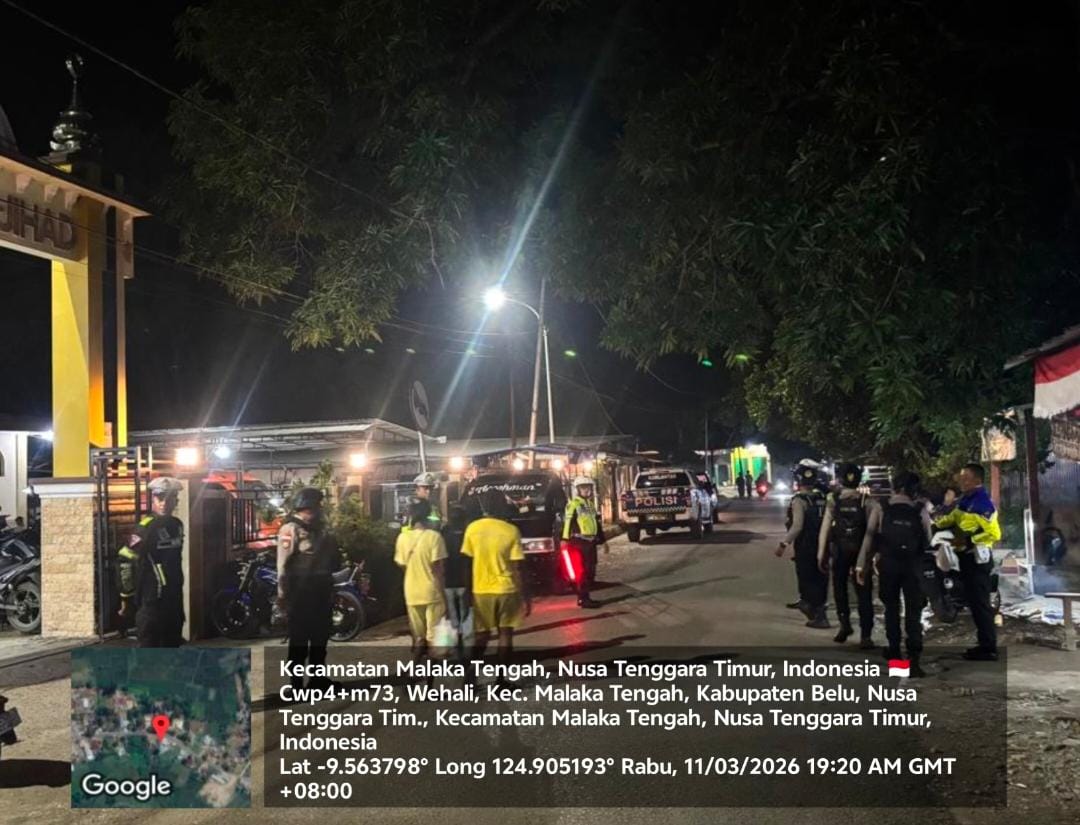 Polres Malaka Laksanakan Pengamanan Sholat Tarawih, Ibadah Umat Berlangsung Aman dan Khusyuk