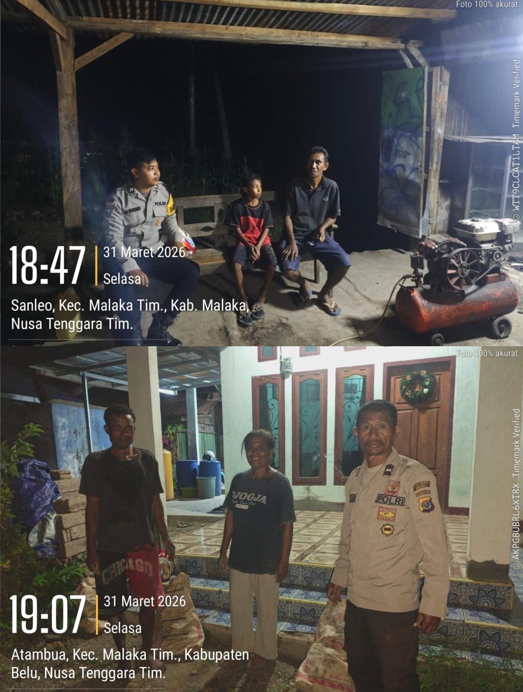 Patroli Dialogis dan KRYD Polsek Malaka Timur, Wujud Nyata Polri Jaga Kamtibmas Tetap Kondusif