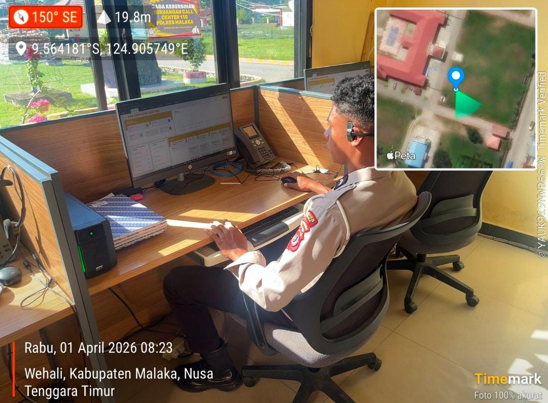 Pelayanan Call Center 110 Polres Malaka Berjalan Optimal, Situasi Tetap Aman dan Kondusif