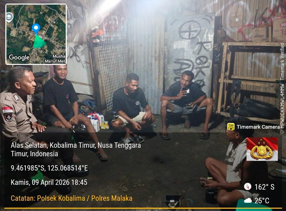 Polsek Kobalima Gelar Patroli Dialogis, Edukasi Warga Jaga Kamtibmas dan Waspada TPPO