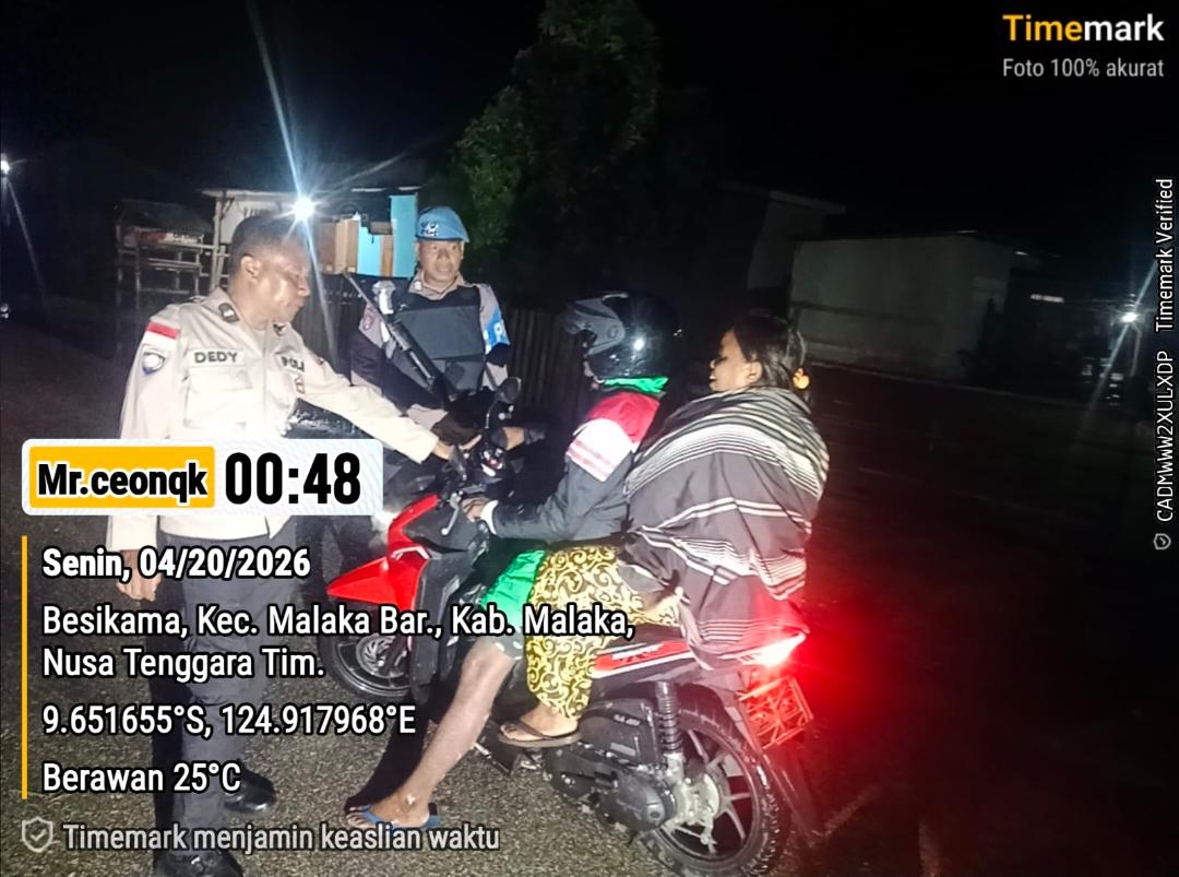 Patroli Malam Humanis Polsek Malaka Barat, Wujud Nyata Polri Hadir Jaga Keamanan Masyarakat