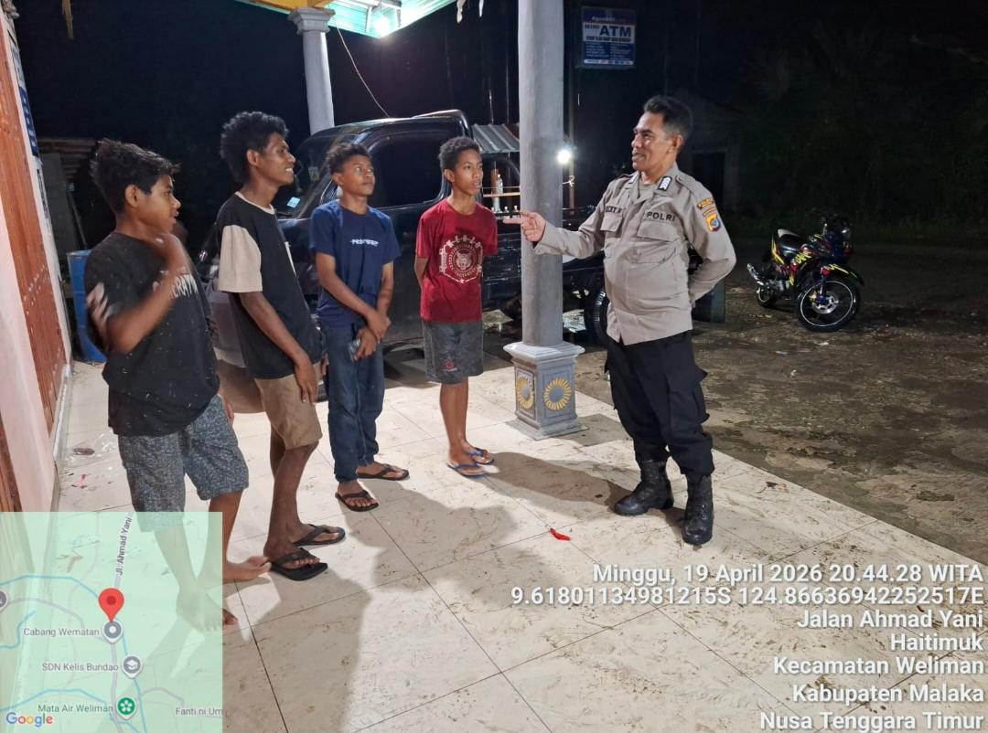 Polsek Aktif Sapa Pemuda, Sampaikan Pesan Kamtibmas Secara Persuasif