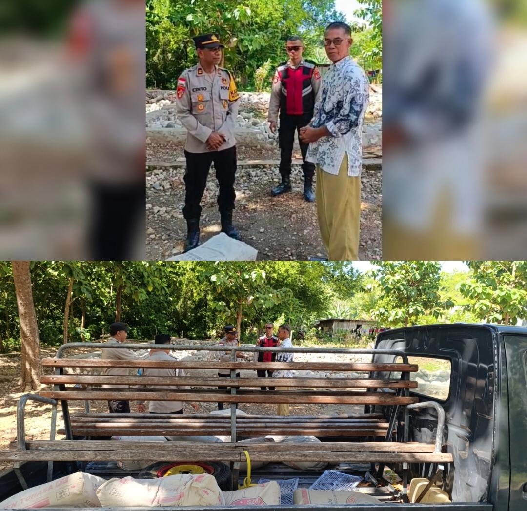 Polsek Kobalima Tunjukkan Kepedulian, Bantu Pembangunan Kapela St. Leonardus Molosoan