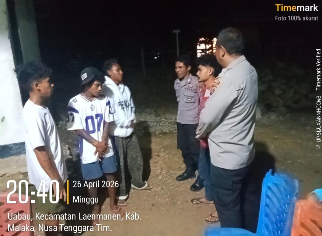 Patroli Malam Polsek Laenmanen, Warga Diajak Waspada dan Taat Hukum