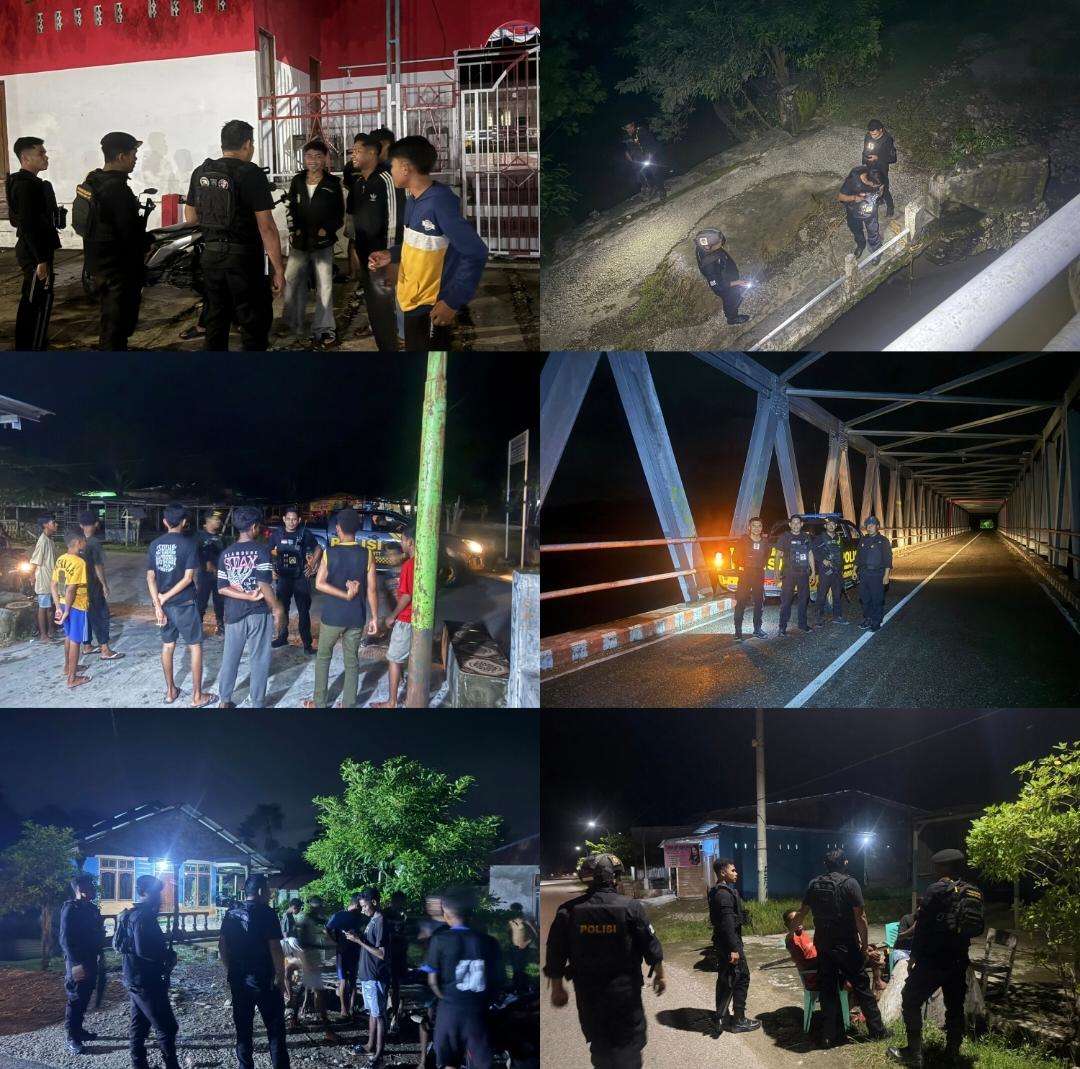 Patroli Humanis Turjawali Polres Malaka Jaga Kamtibmas, Ajak Pemuda Hindari Miras dan Waspada Banjir